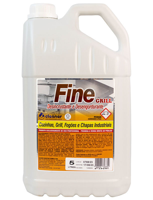 Fine Desincrustante e Desengordurante 5 L Cleaner Indústria